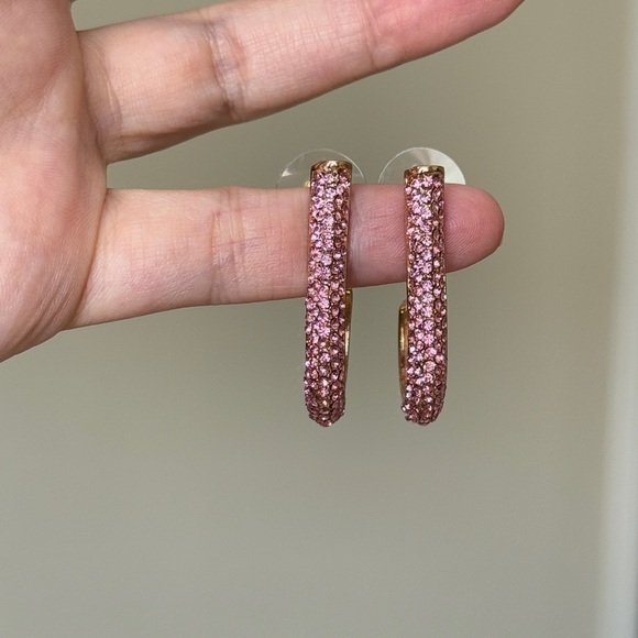 Pink and Gold Sparkling Earrings - Picture 5 of 5